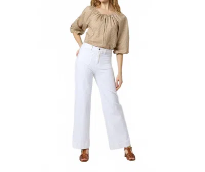 Ann Mashburn Victoria Billowy Blouse In Yellow Pepper Liberty Fabric In Blue