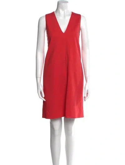 Pre-owned Ann Mashburn V-neck Mini Dress In Pink