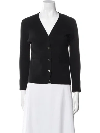 Pre-owned Ann Mashburn V-neck Sweater In Black