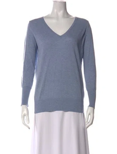Pre-owned Ann Mashburn V-neck Sweater In Blue