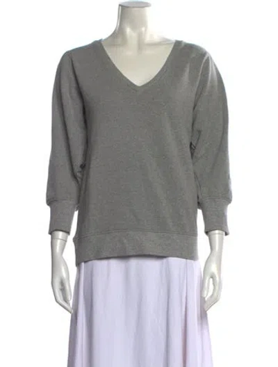 Pre-owned Ann Mashburn V-neck Sweater In Gray