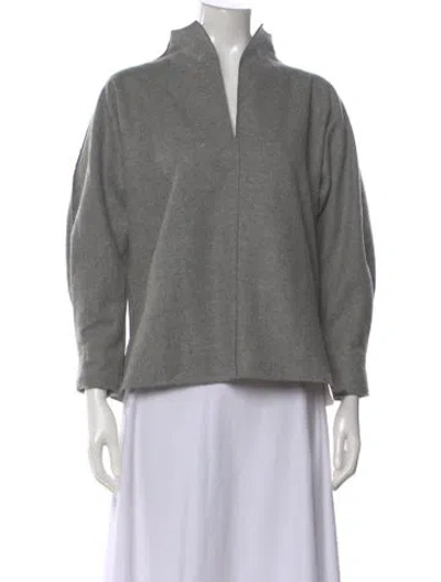 Pre-owned Ann Mashburn V-neck Sweater In Gray