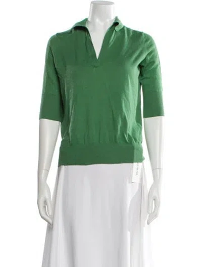 Pre-owned Ann Mashburn V-neck Sweater In Green