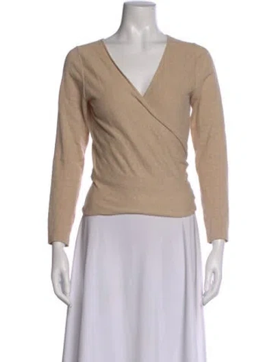 Pre-owned Ann Mashburn V-neck Sweater In Neutral