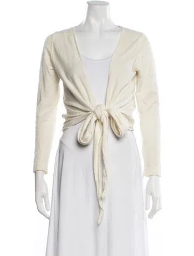 Pre-owned Ann Mashburn V-neck Sweater In Neutral
