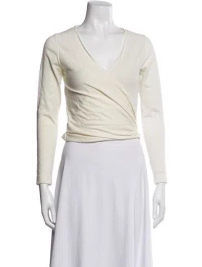Pre-owned Ann Mashburn V-neck Sweater In Neutrals