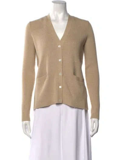 Pre-owned Ann Mashburn V-neck Sweater In Neutrals