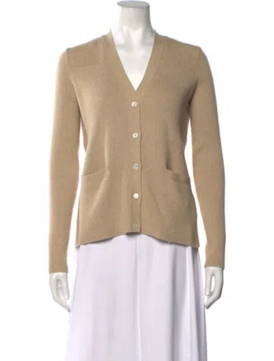 Pre-owned Ann Mashburn V-neck Sweater In Neutrals