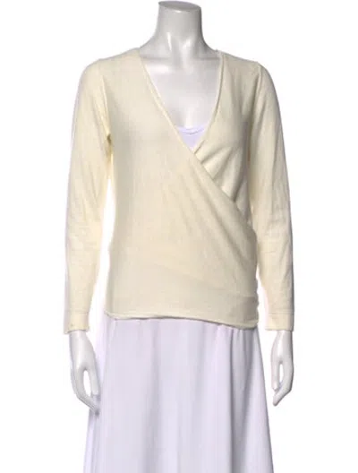 Pre-owned Ann Mashburn V-neck Sweater In Neutrals