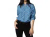 Ann Mashburn Weekender Shirt In Blue Eden's Awakening Liberty Fabric In Blue