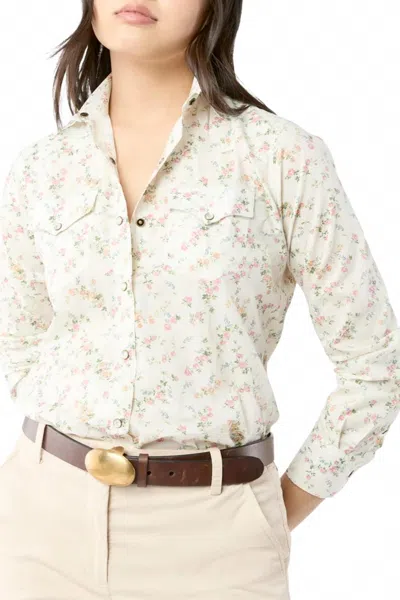Ann Mashburn Western Shirt In Multi Liberty Print In White