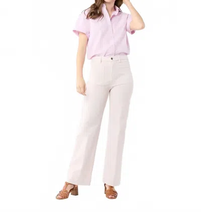 Ann Mashburn Women's Coco Patch Pocket Jean In Pale Pink Stretch Twill In Multi