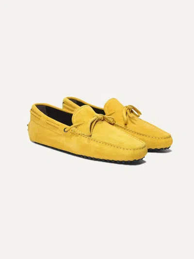 Ann Mashburn Women's Driving Moccasin Loafers In Yellow Suede In Multi
