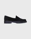 Ann Mashburn Lug Sole Penny Loafer In Black