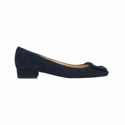 Ann Mashburn Women's Suede Buckle Shoe In Navy In Blue