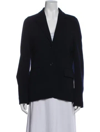 Pre-owned Ann Mashburn Wool Blazer In Blue