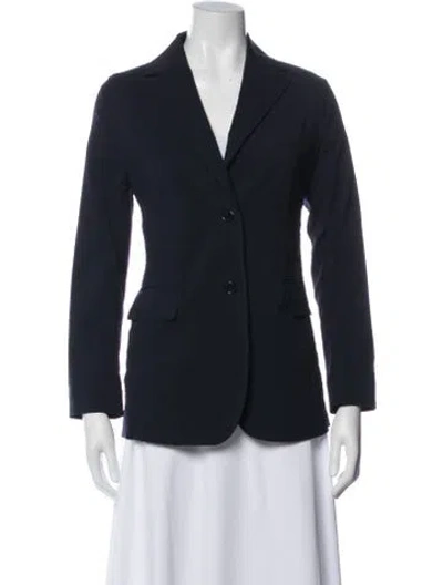 Pre-owned Ann Mashburn Wool Blazer In Blue