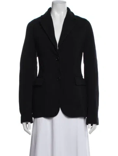 Pre-owned Ann Mashburn Wool Blazer In Blue