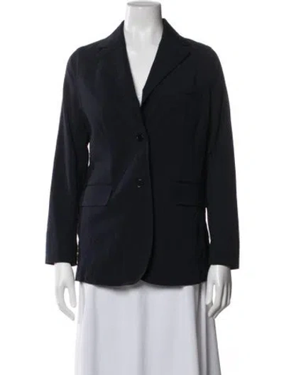Pre-owned Ann Mashburn Wool Blazer In Blue