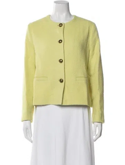 Pre-owned Ann Mashburn Wool Blazer In Green