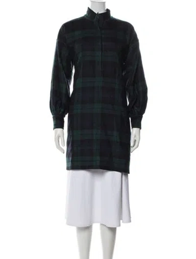 Pre-owned Ann Mashburn Wool Dress In Blue