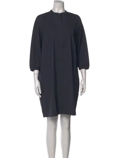 Pre-owned Ann Mashburn Wool Knee-length Dress In Gray