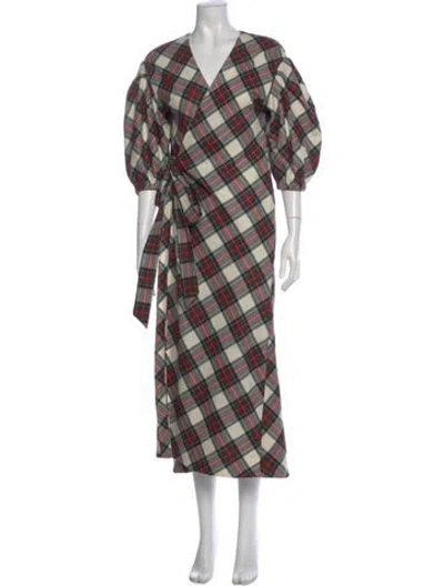 Pre-owned Ann Mashburn Wool Long Dress In Multi