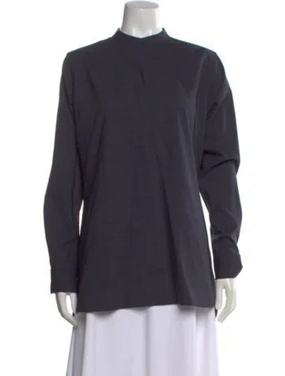 Pre-owned Ann Mashburn Wool Midi Length Dress In Gray
