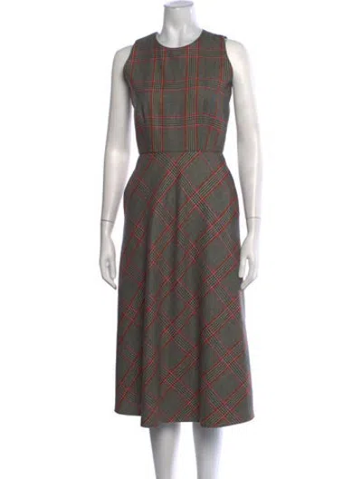 Pre-owned Ann Mashburn Wool Midi Length Dress In Multicolor
