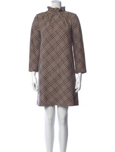 Pre-owned Ann Mashburn Wool Mini Dress In Multicolor