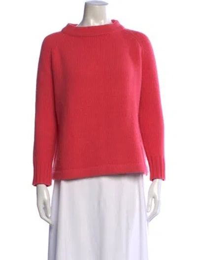 Pre-owned Ann Mashburn Wool Mock Neck Sweater In Pink