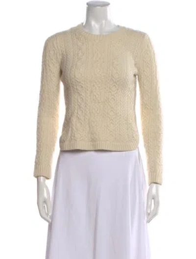 Pre-owned Ann Mashburn Wool Patterned Sweater In Neutral