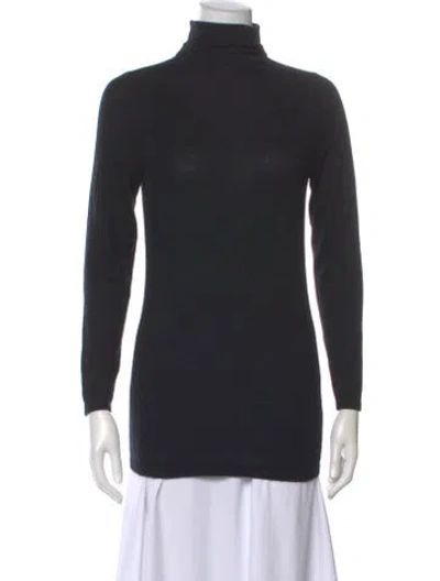 Pre-owned Ann Mashburn Wool Turtleneck Sweater In Black