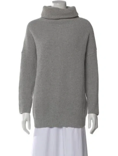 Pre-owned Ann Mashburn Wool Turtleneck Sweater In Gray