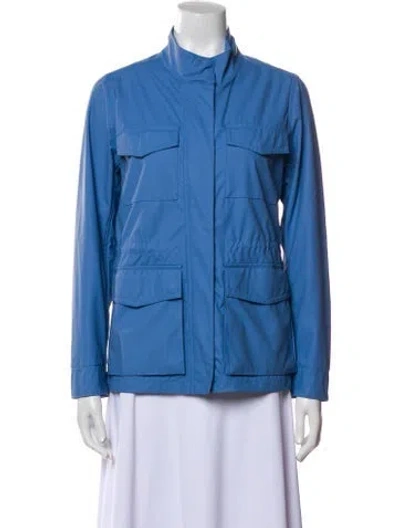 Pre-owned Ann Mashburn Wool Utility Jacket In Blue