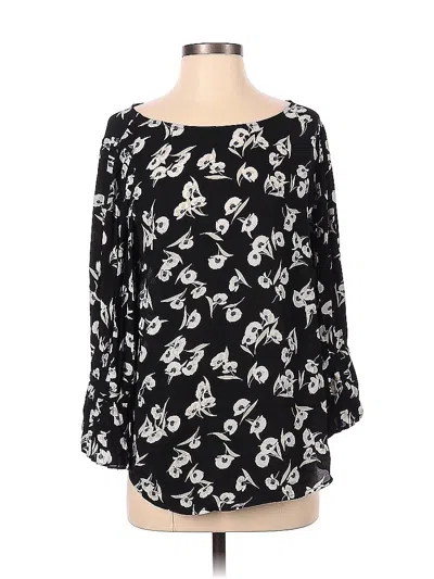 Pre-owned Ann Taylor 3/4 Sleeve Blouse In Black