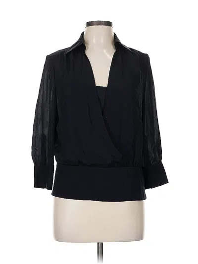 Pre-owned Ann Taylor 3/4 Sleeve Blouse In Black