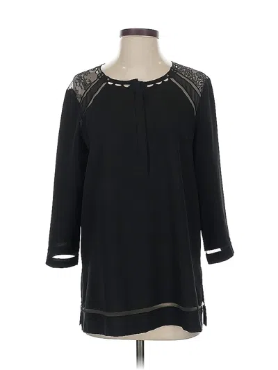 Pre-owned Ann Taylor 3/4 Sleeve Blouse In Black