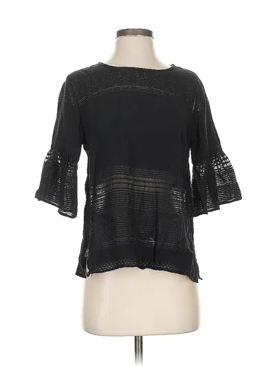 Pre-owned Ann Taylor 3/4 Sleeve Blouse In Black