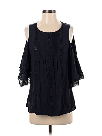 Pre-owned Ann Taylor 3/4 Sleeve Blouse In Black