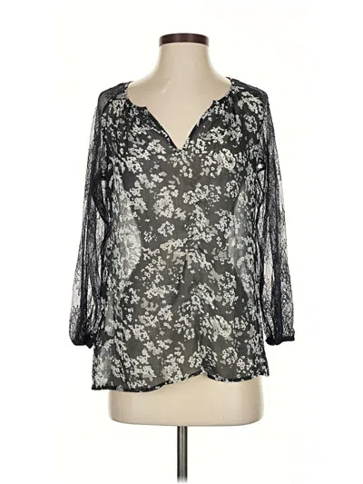 Pre-owned Ann Taylor 3/4 Sleeve Blouse In Black