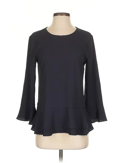 Pre-owned Ann Taylor 3/4 Sleeve Blouse In Black