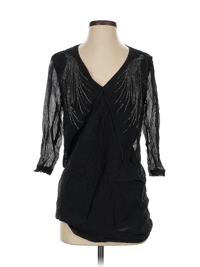 Pre-owned Ann Taylor 3/4 Sleeve Blouse In Black