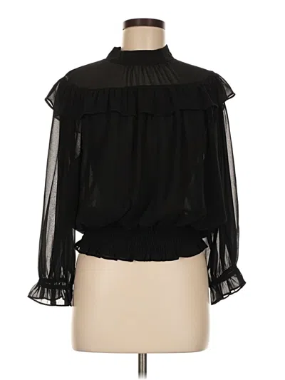 Pre-owned Ann Taylor 3/4 Sleeve Blouse In Black