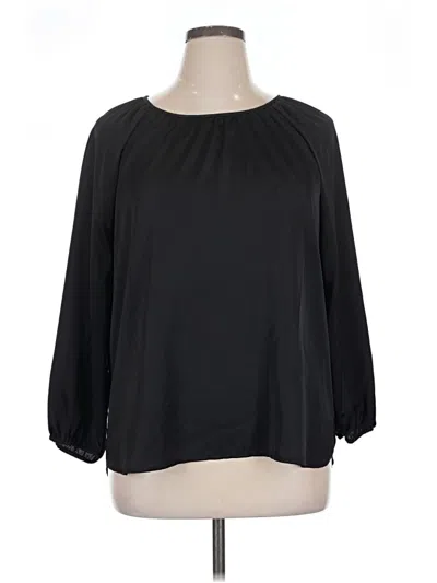 Pre-owned Ann Taylor 3/4 Sleeve Blouse In Black