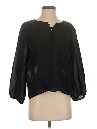 Pre-owned Ann Taylor 3/4 Sleeve Blouse In Black