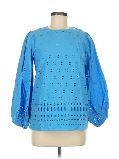 Pre-owned Ann Taylor 3/4 Sleeve Blouse In Blue