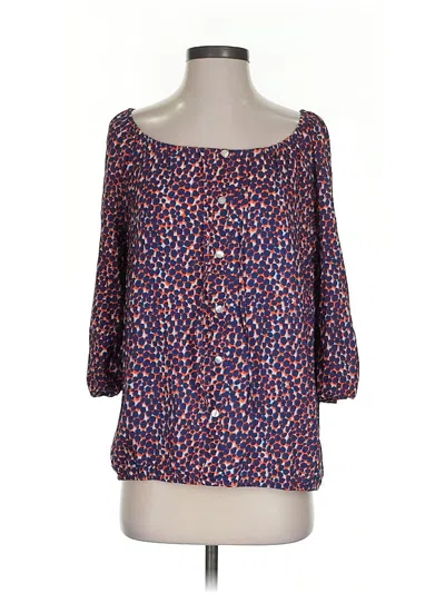 Pre-owned Ann Taylor 3/4 Sleeve Blouse In Blue