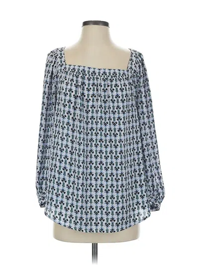 Pre-owned Ann Taylor 3/4 Sleeve Blouse In Blue