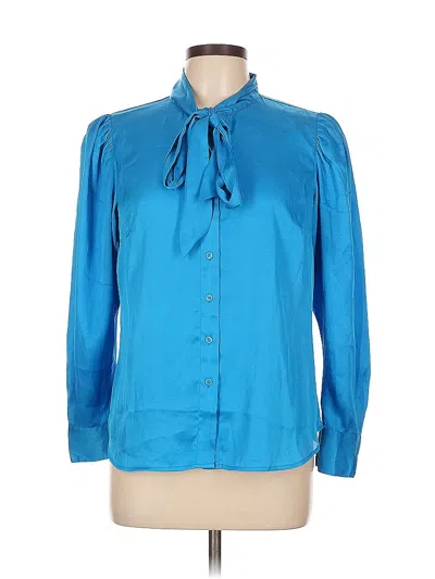 Pre-owned Ann Taylor 3/4 Sleeve Blouse In Blue
